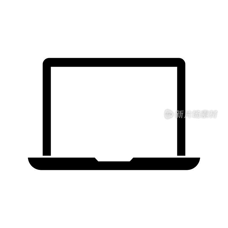 笔记本电脑图标固体风格。矢量图标设计元素的网页，移动应用程序，UI, UX设计